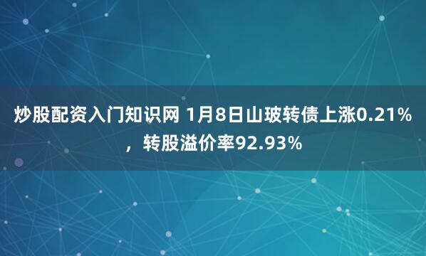 炒股配资入门知识网 1月8日山玻转债上涨0.21%，转股溢价率92.93%